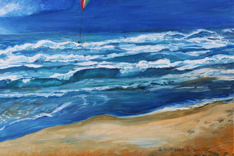 Original Expressionism Beach Painting by Liudmila Sikorskiy