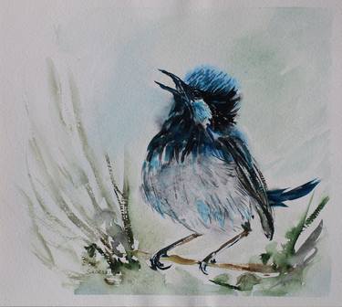 Bluebird. Original watercolor. thumb