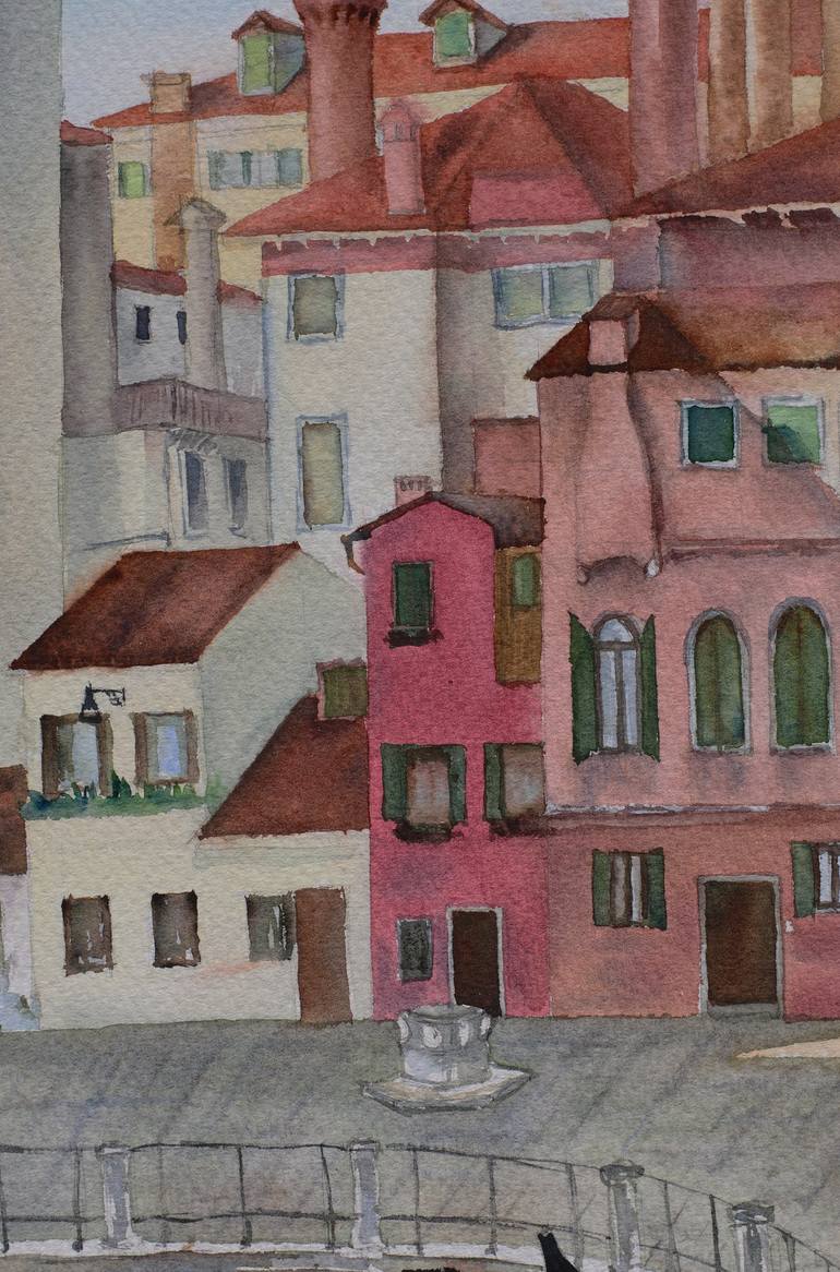 Original Architecture Painting by LIUDMILA SIKORSKIY