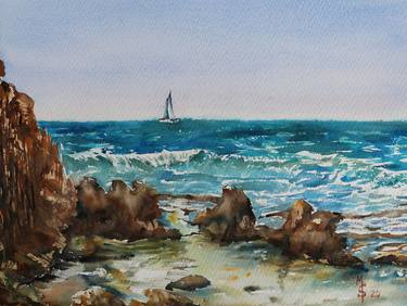 Print of Fine Art Seascape Paintings by LIUDMILA SIKORSKIY