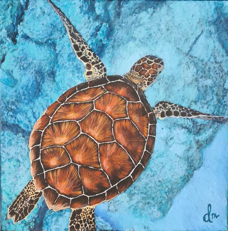 Sea turtle Painting by Denise Martens | Saatchi Art