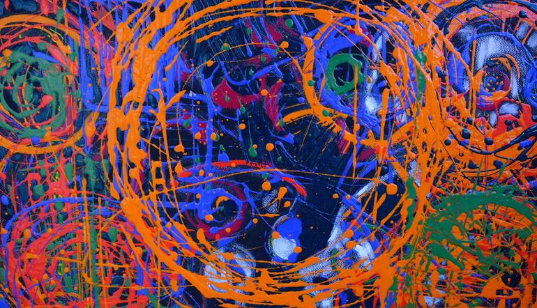 Original Abstract Expressionism Abstract Painting by Uiku Kaya Karabiber