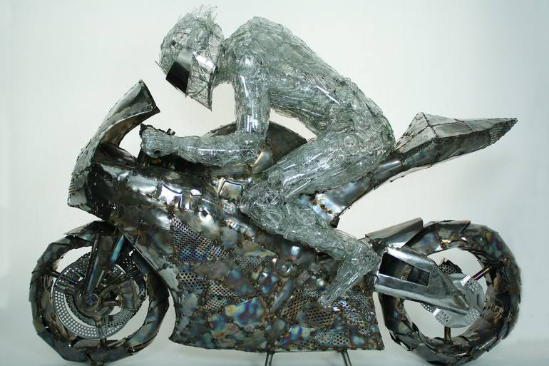 Original Figurative Motorbike Sculpture by Nikola Nikolov