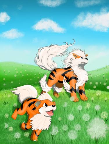 Arcanine & Growlithe - Limited Edition of 100 thumb