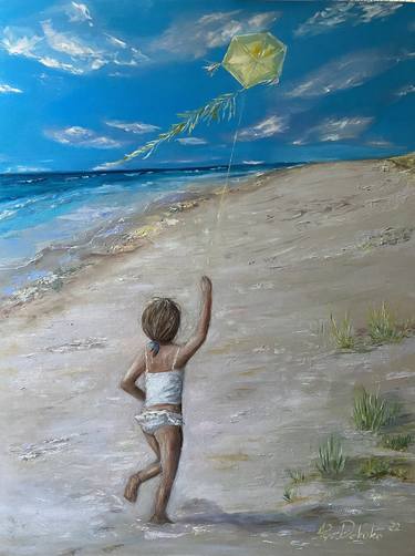 Original Figurative Beach Paintings by AGA URBANOWSKA