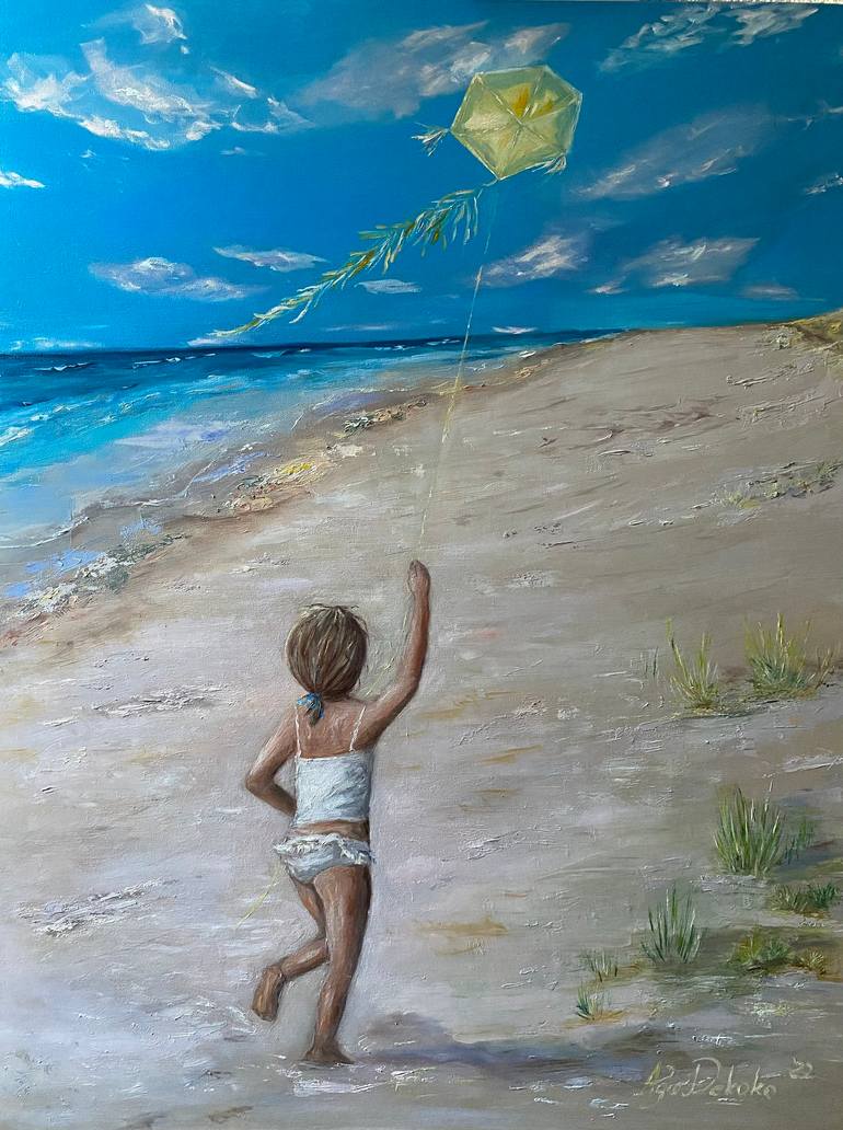 Original Figurative Beach Paintings by Aga Urbanowska