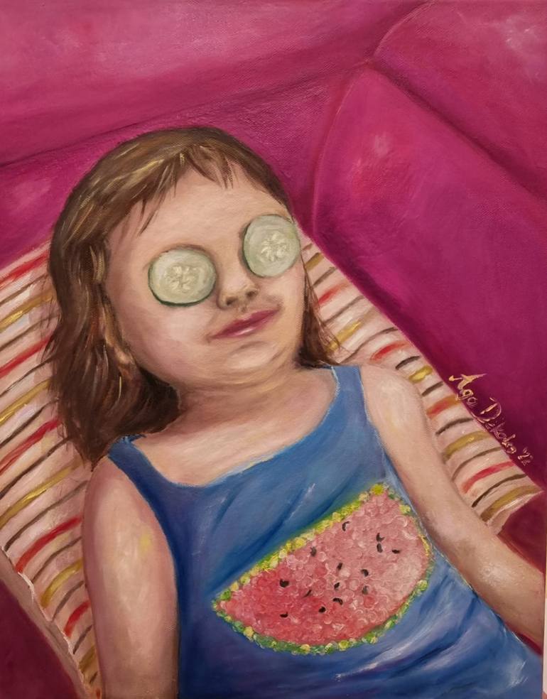 Original Figurative Children Paintings by Aga Urbanowska