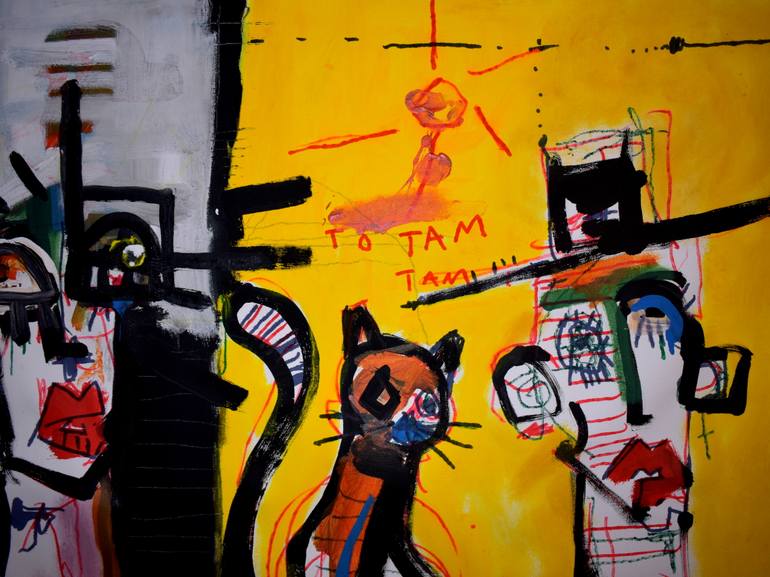 Original Abstract People Painting by Takis Pavlopoulos