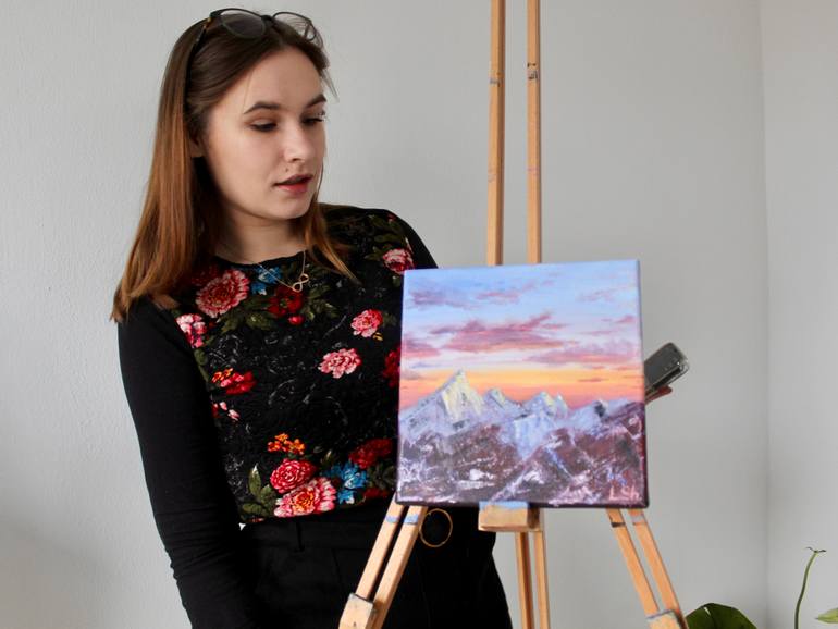 Original Art Deco Landscape Painting by Liza Illichmann