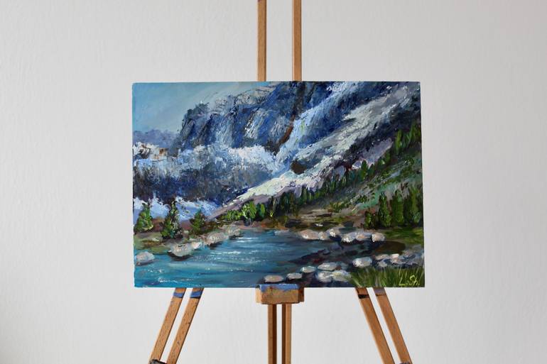 Original Art Deco Landscape Painting by Liza Illichmann