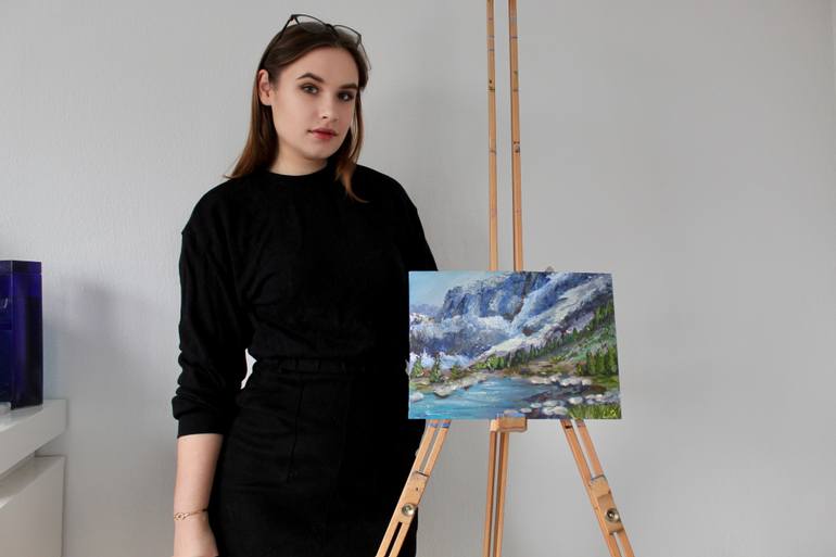 Original Art Deco Landscape Painting by Liza Illichmann