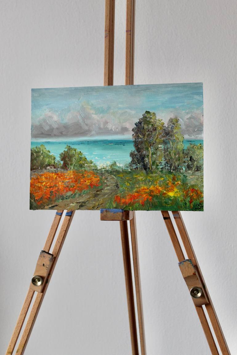 Original Art Deco Seascape Painting by Liza Illichmann