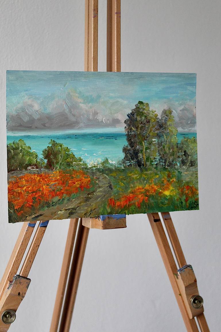 Original Art Deco Seascape Painting by Liza Illichmann