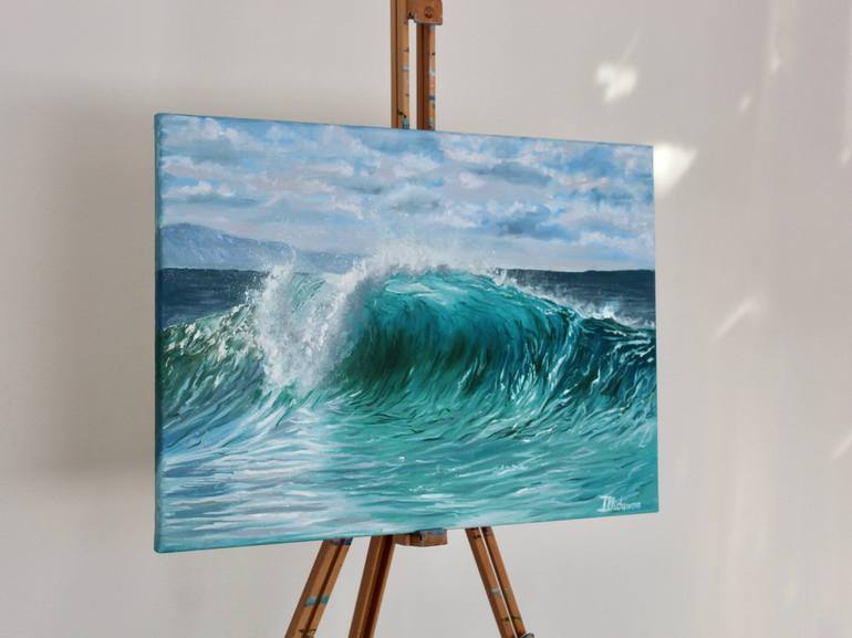 Celebration of life. 50*70 cm. Wave, storm and sea. Original and unique ...