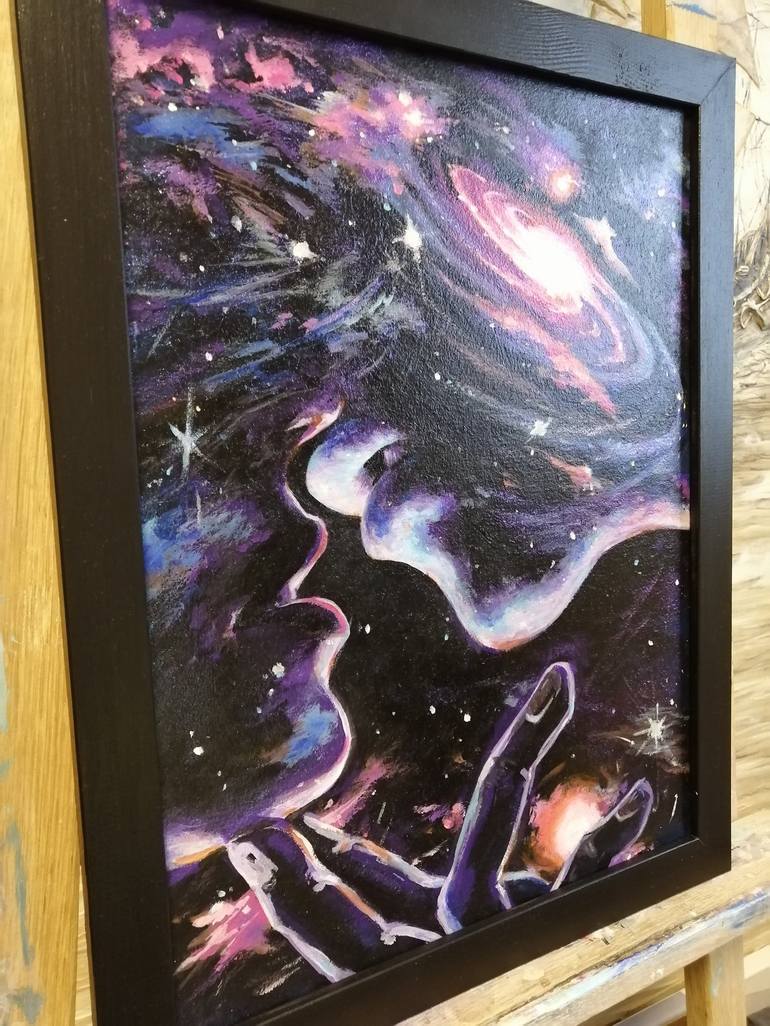 Original Conceptual Outer Space Painting by Alina Nikitina