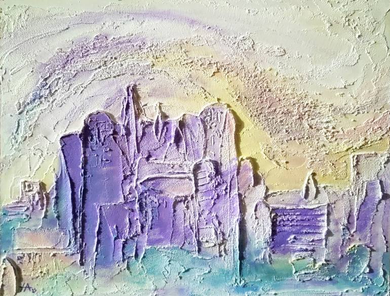 Original Abstract Architecture Painting by Alina Nikitina