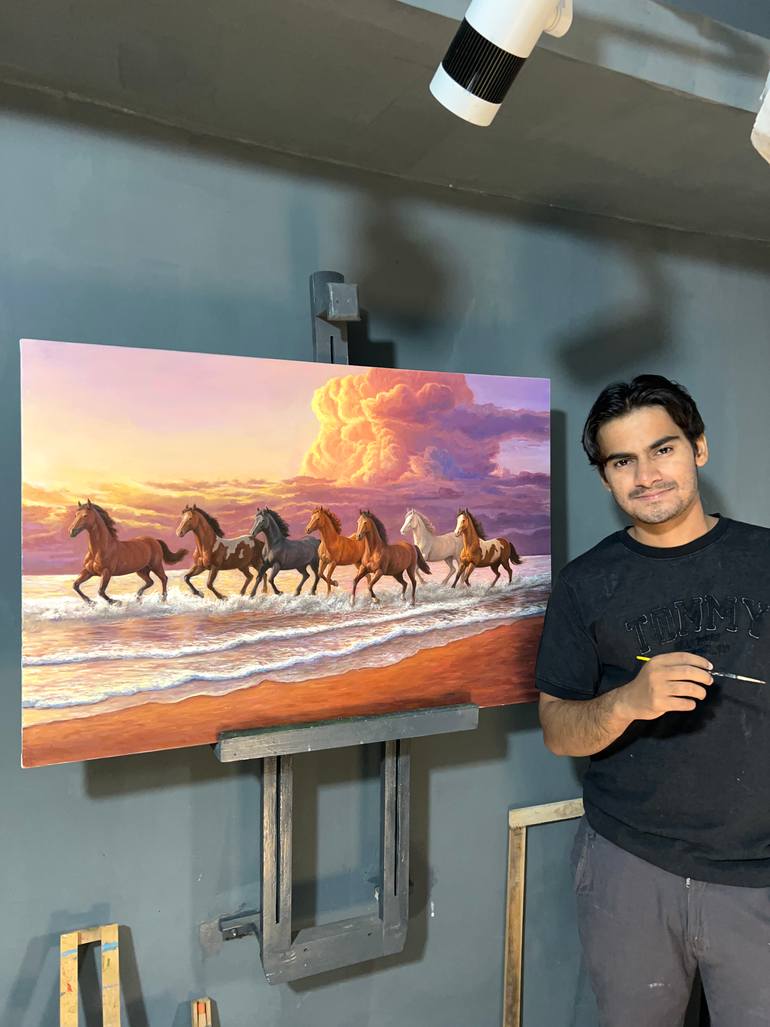 Original Art Deco Animal Painting by Somnath Harne