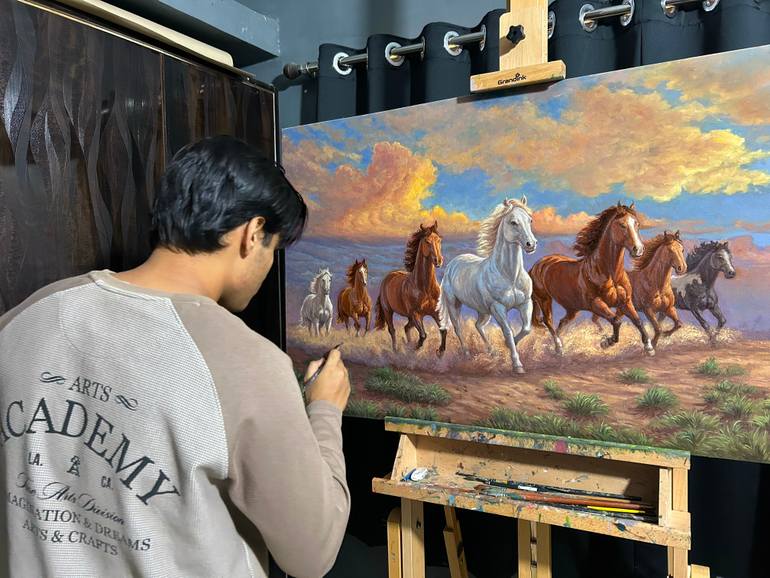 Original Art Deco Animal Painting by Somnath Harne