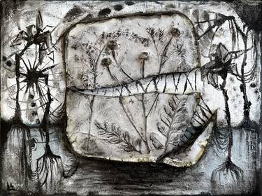 Original Abstract Botanic Mixed Media by Leah Larisa Bunshaft Dizlarka
