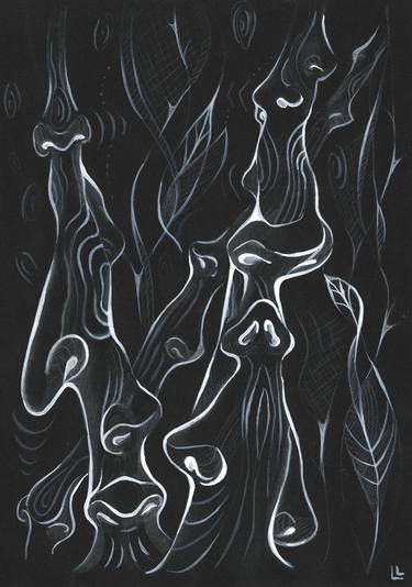 Original Surrealism Fantasy Drawing by Leah Larisa Bunshaft Dizlarka