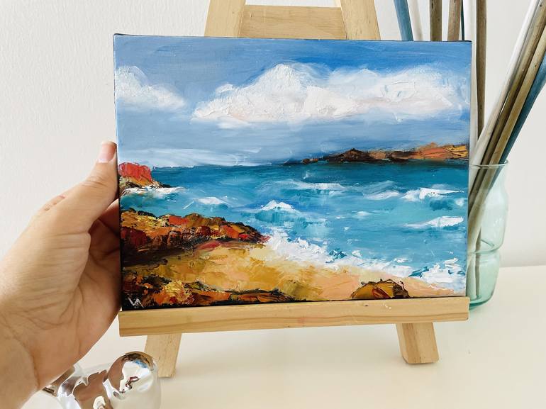 Original Impressionism Seascape Painting by Leah Larisa Bunshaft DIZLARKA
