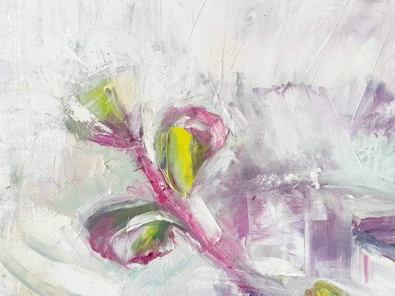 Original Abstract Floral Painting by Leah Larisa Dizlarka