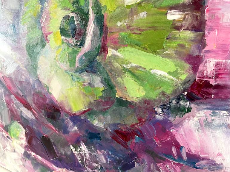 Original Abstract Floral Painting by Leah Larisa Dizlarka