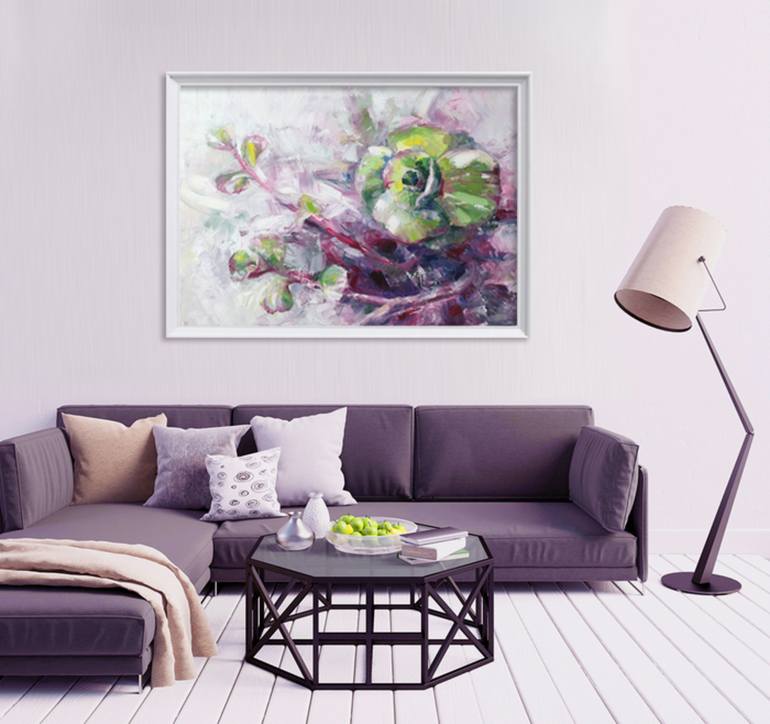 Original Abstract Floral Painting by Leah Larisa Dizlarka