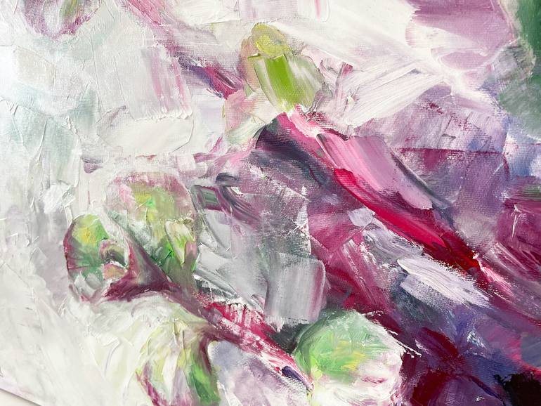 Original Abstract Floral Painting by Leah Larisa Dizlarka