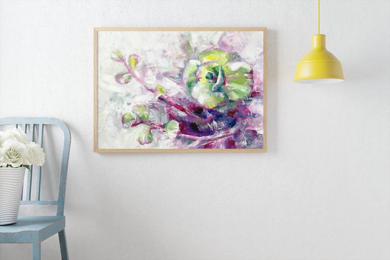 Original Abstract Floral Painting by Leah Larisa Dizlarka