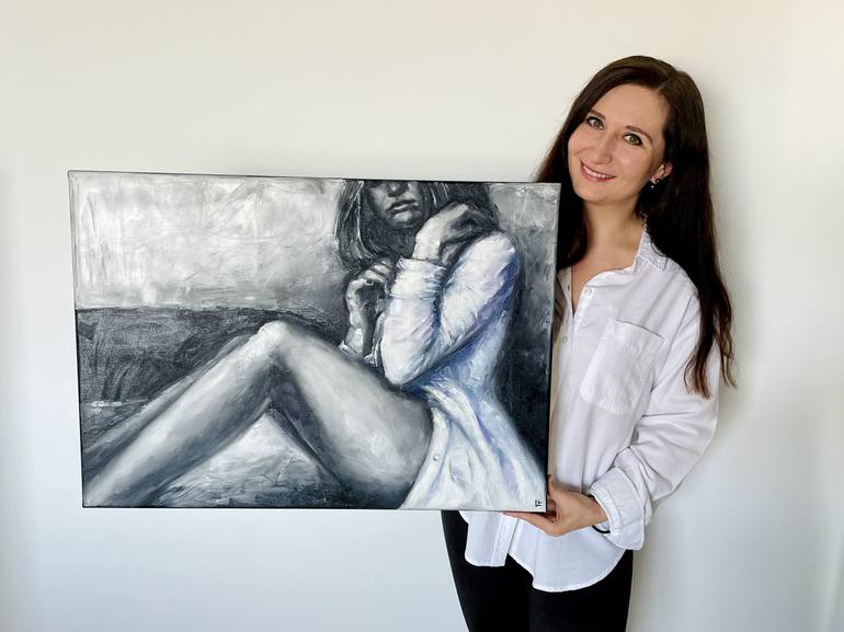 Original Impressionism Erotic Painting by Leah Larisa Bunshaft DIZLARKA