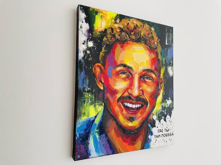 Original Pop Art Portrait Painting by Leah Larisa Bunshaft DIZLARKA