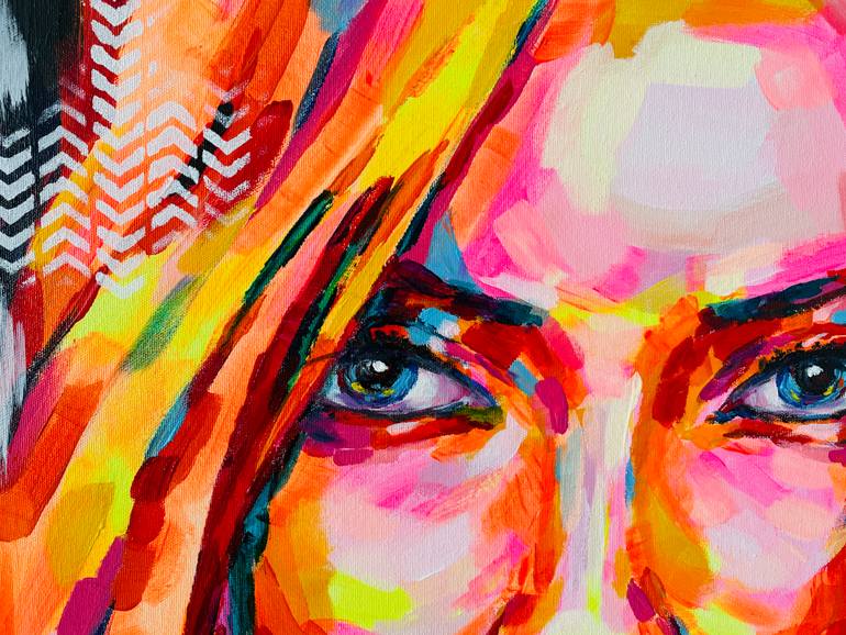 Original Pop Art People Painting by Leah Larisa Dizlarka