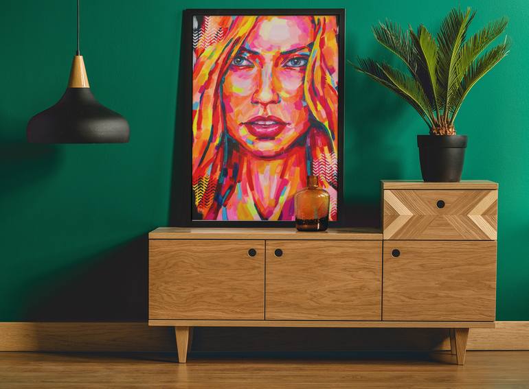 Original Pop Art People Painting by Leah Larisa Dizlarka