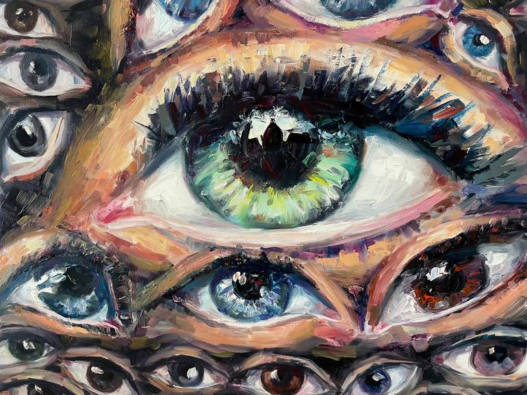 Surreal art, painting eyes, Masonic sign, surrealism Painting by Leah ...