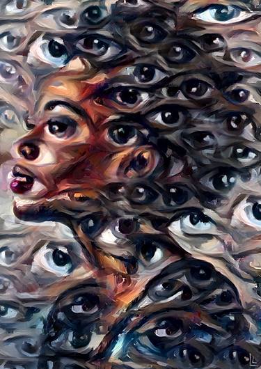 Surreal art with eyes, digital art, surrealism woman portrait thumb