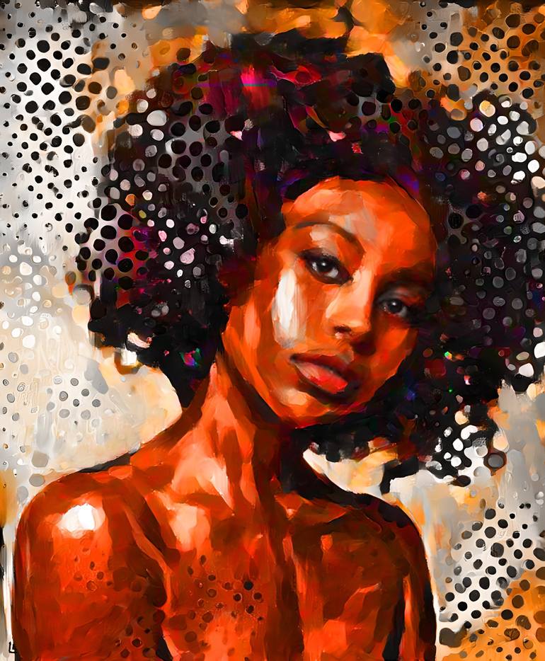 African Black Woman Print Art  Black African Woman Painting