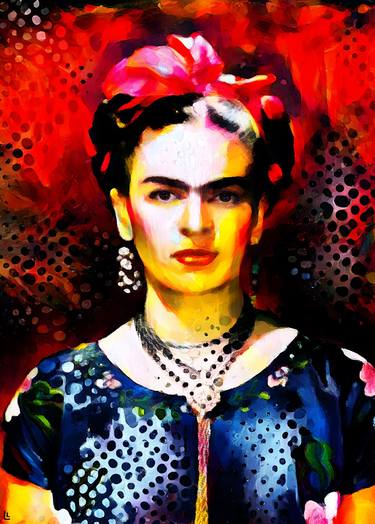 Pop art, Frida Kahlo portrait painting, Colorful artwork thumb