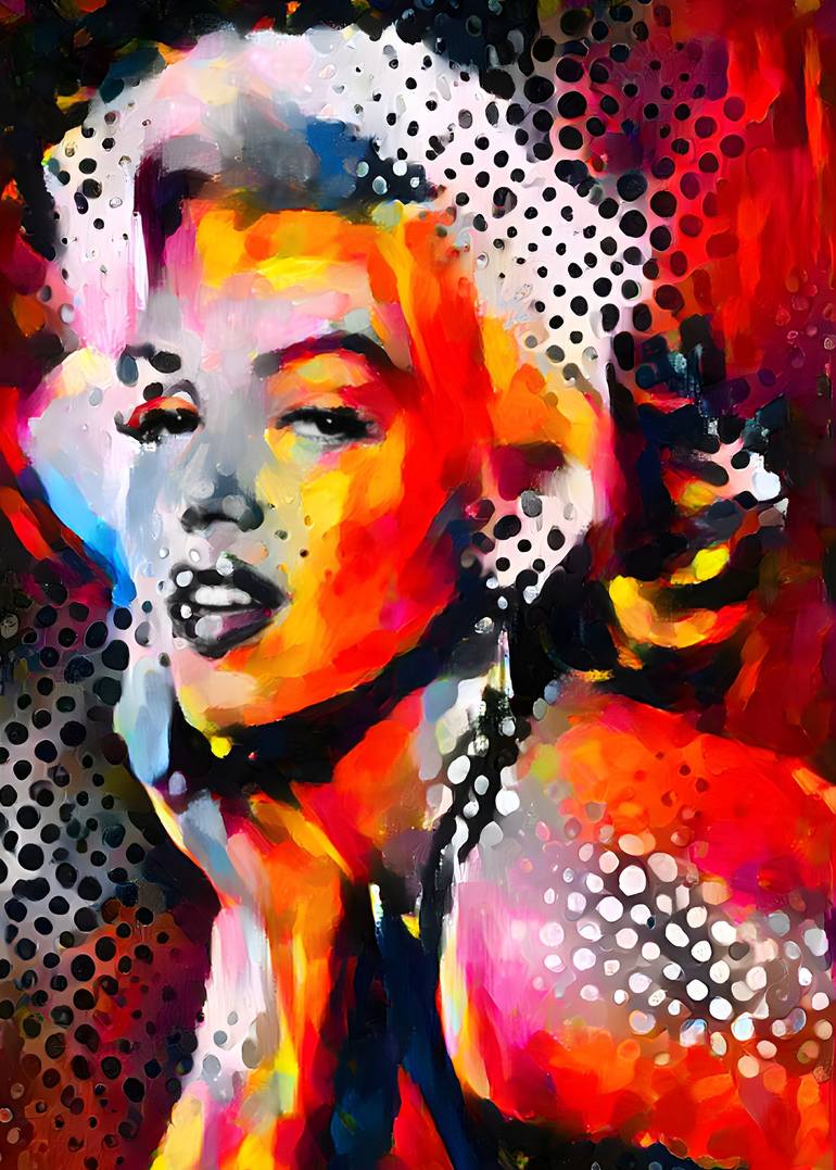 Pop art, Marilyn Monroe portrait, Colorful portrait artwork Painting by ...