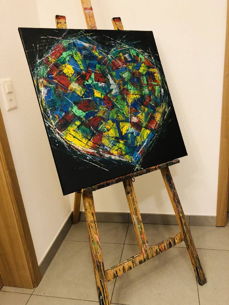 Original Abstract Love Painting by Positiff Art
