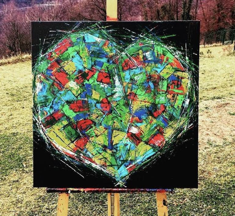 Original Abstract Love Painting by Positiff Art