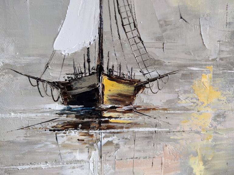 Original Sailboat Painting by Irina Movchan