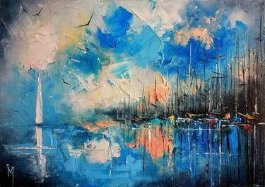 Print of Impressionism Seascape Paintings by Irina Movchan
