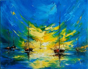 Print of Fine Art Boat Paintings by Irina Movchan