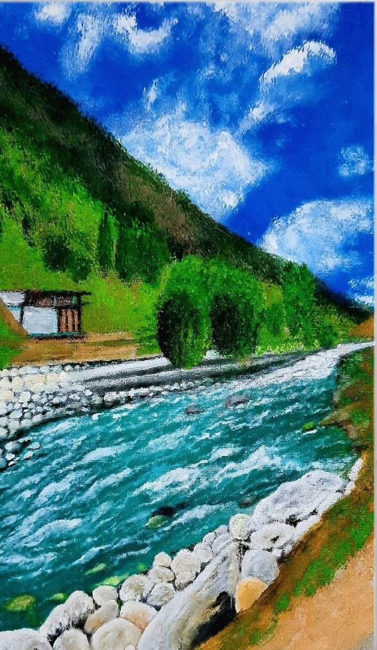 Beauty of Pakistan swat valley landscape painting natural scenery ...