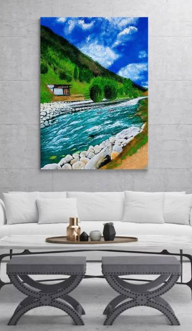 Beauty of Pakistan swat valley landscape painting natural scenery thumb