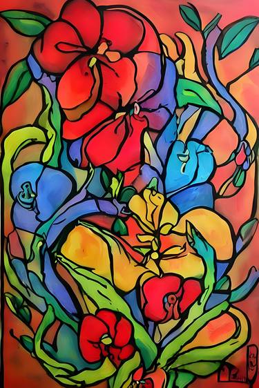 Print of Abstract Botanic Paintings by Shaheen Shaikh