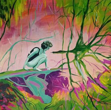 Original Expressionism Nature Painting by Erika Balla