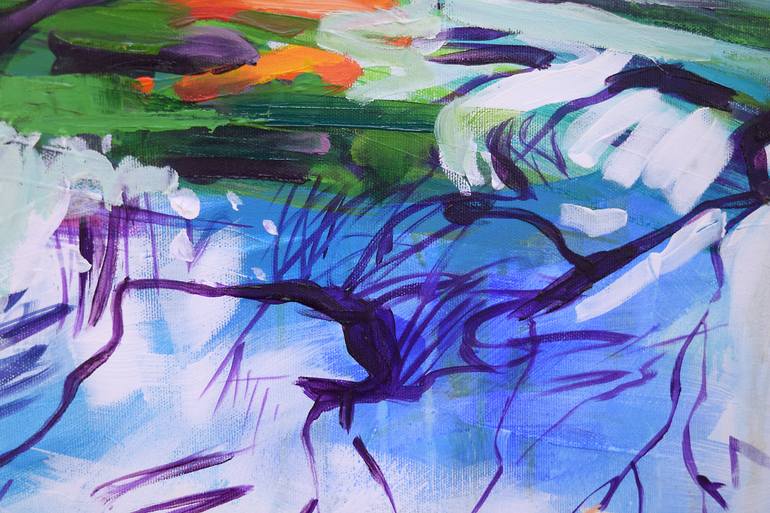 Original Expressionism Nature Painting by Erika Balla