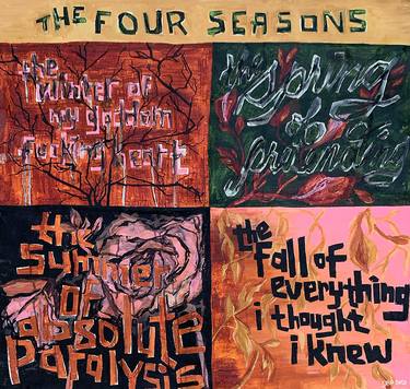 Original Abstract Expressionism Typography Paintings by Jillian Adel